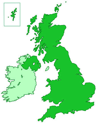 Contour map of the United Kingdom and Ireland. のイラスト素材