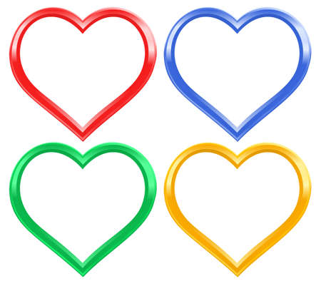 Heart frame set for the Valentine dayのイラスト素材