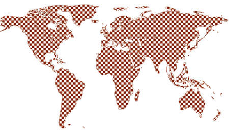 Checkered map of the worldのイラスト素材