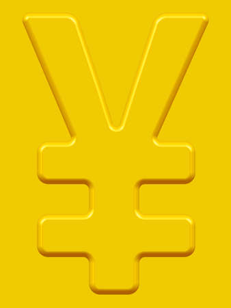 Yen and yuan symbol on gold backgroundのイラスト素材