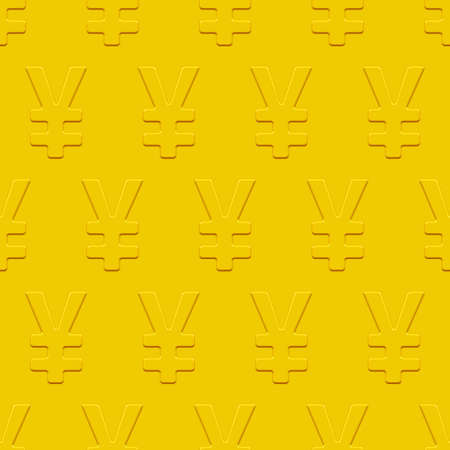 Yen and yuan seamless pattern on a gold plate. Pattern and background are located on different layersのイラスト素材
