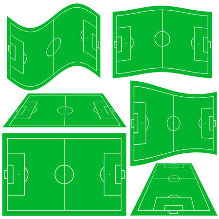 Set of the football soccer field iconsのイラスト素材
