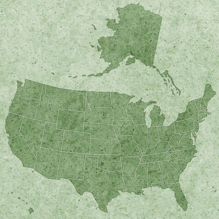 Silhouette map of the USA on the abstract textured background.のイラスト素材