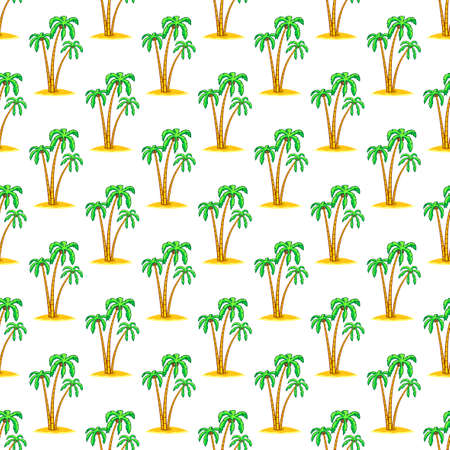 Seamless pattern of the palms on small islandのイラスト素材