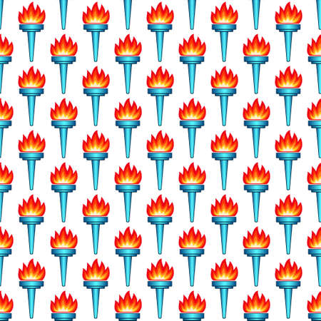 Seamless pattern of the torch iconsのイラスト素材