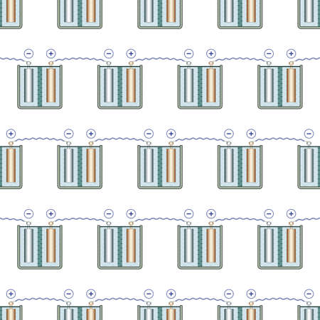 Seamless pattern of the galvanic battery elementsのイラスト素材