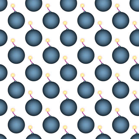 Seamless pattern of the cannonball iconsのイラスト素材