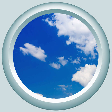 Illustration of the side window with sky