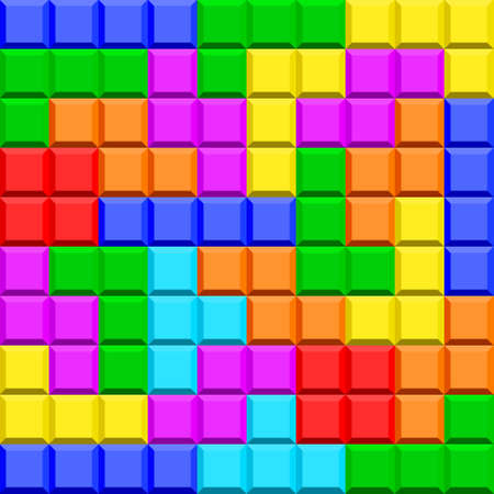 Seamless pattern of the tetris game elementsのイラスト素材