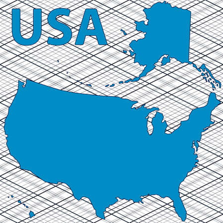 Abstract contour map of the USA. All objects are independent and fully editable. のイラスト素材