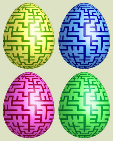 Illustration of the easter eggs setのイラスト素材