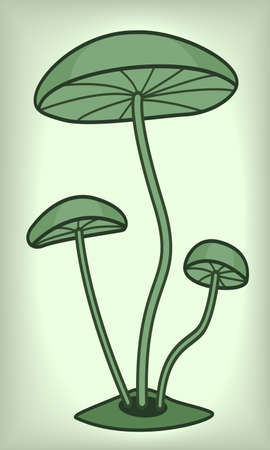 Illustration of the cartoon vintage mushroomsのイラスト素材