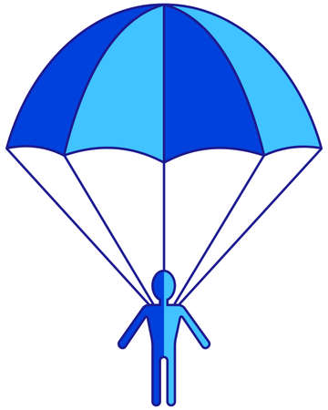 Illustration of the cartoon flat parachuter iconのイラスト素材