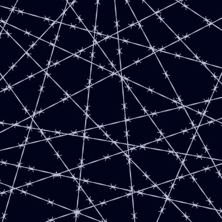 Illustration of the abstract barbed wire on black backgroundのイラスト素材