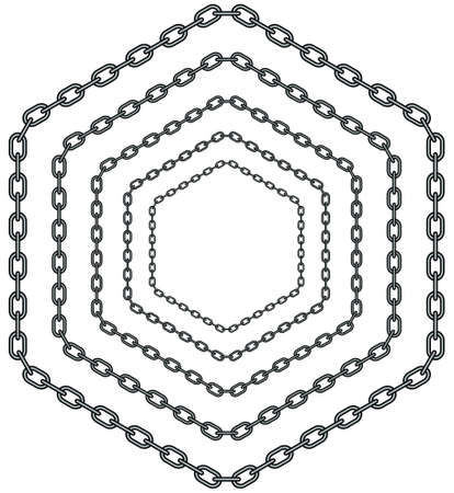 Illustration of the abstract hexagon chain patternのイラスト素材