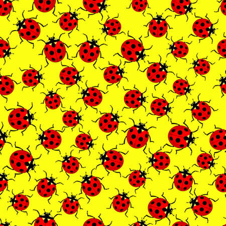 Seamless pattern of the various ladybugsのイラスト素材