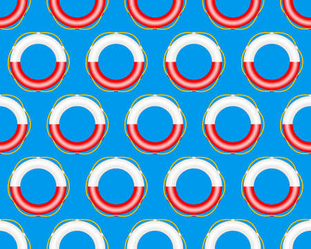 Seamless pattern of the lifebuoyのイラスト素材