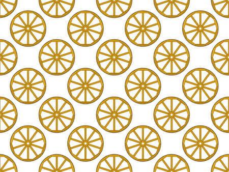 Seamless pattern of the old vintage wooden wheelsのイラスト素材