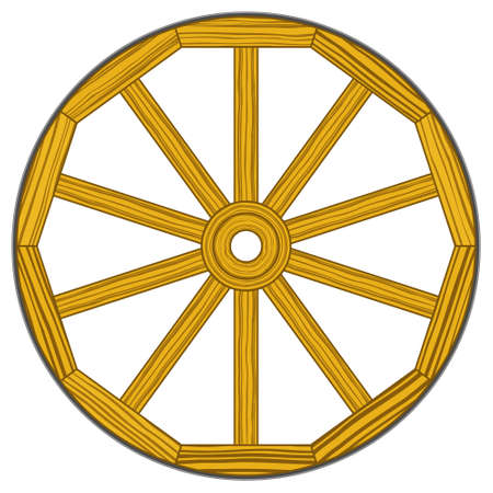 Illustration of the old vintage wooden wheelのイラスト素材