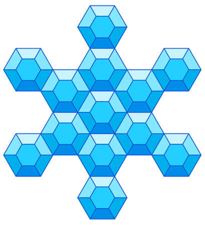 Illustration of the abstract hexagonal crystal iconのイラスト素材