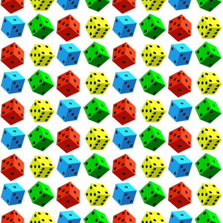Seamless pattern of the varicoloured dice cubesのイラスト素材