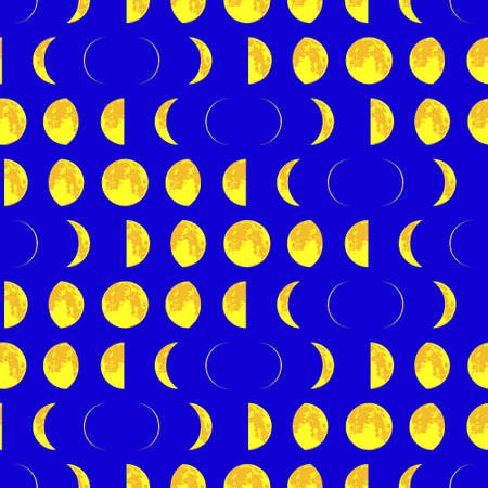Seamless pattern of the lunar phases iconsのイラスト素材