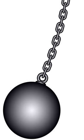 Illustration of the weight ball with chainのイラスト素材