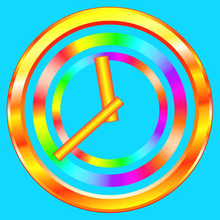 Illustration of the abstract gold clock icon. Arrows can be freely rotated