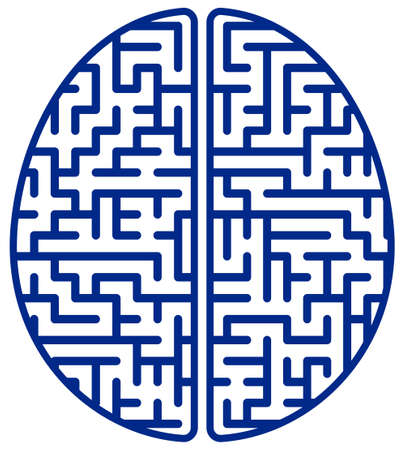 Illustration of the abstract concept brain iconのイラスト素材