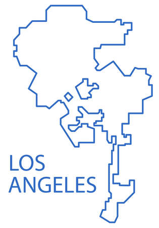 Illustration of the concept map of Los Angeles citySource of map: http://www.lib.utexas.edu/maps/united_states/california_south_90.jpgのイラスト素材