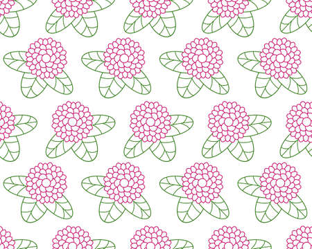 Seamless pattern of the contour clover flowersのイラスト素材