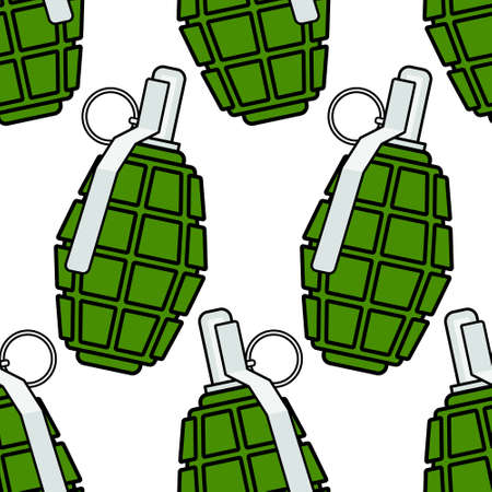 Seamless pattern of the military grenadesのイラスト素材
