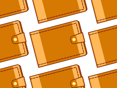 Seamless pattern of the cash walletsのイラスト素材