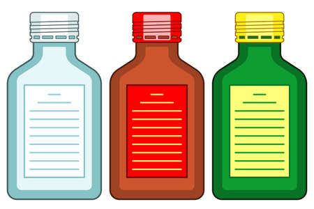 Illustration of the tinted glass bottles setのイラスト素材