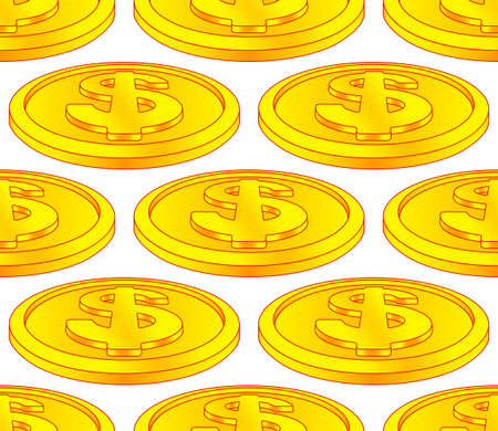 Seamless pattern of the abstract gold dollarsのイラスト素材