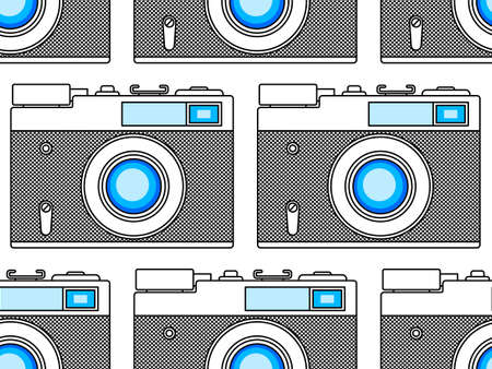 Seamless pattern of the vintage photographic camerasのイラスト素材