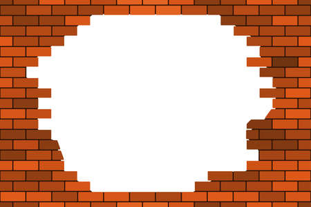 Seamless background of the abstract broken brick wallのイラスト素材