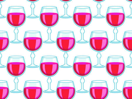 Seamless pattern of the tall wineglasses decorationのイラスト素材