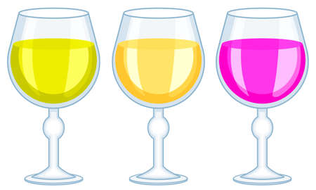 Illustration of the tall wineglass setのイラスト素材
