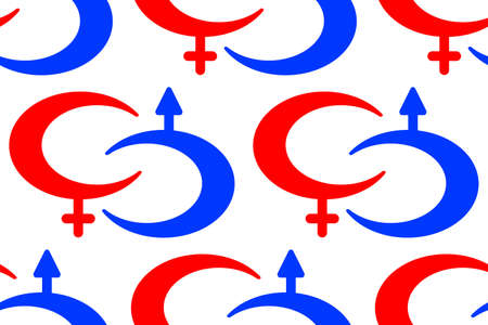 Seamless pattern of the male and female symbolsのイラスト素材