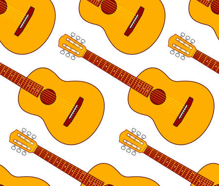 Seamless pattern of the acoustic guitarsのイラスト素材