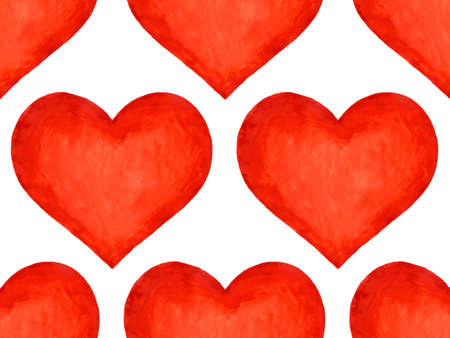 Seamless pattern of the watercolor heartsのイラスト素材