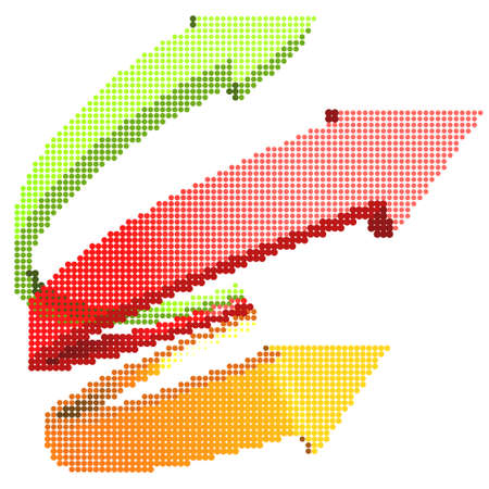 Illustration of the abstract halftone arrowsのイラスト素材