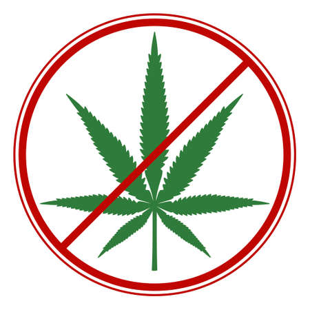 Illustration of the cannabis ban symbolのイラスト素材