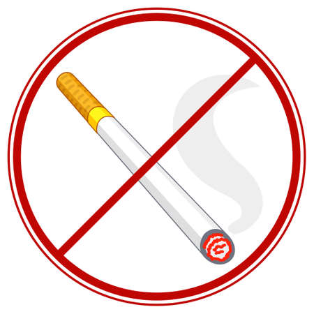 Illustration of the burning cigarette ban symbolのイラスト素材