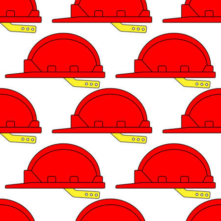 Seamless pattern of the safety hard hatsのイラスト素材