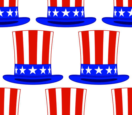 Seamless pattern of the uncle Sam hatsのイラスト素材