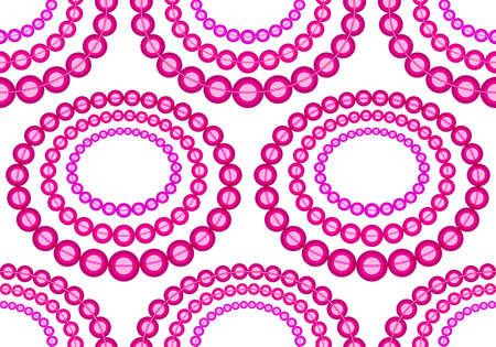 Seamless pattern of the color glass beads necklacesのイラスト素材