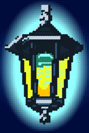 Illustration of the halftone night lanternのイラスト素材