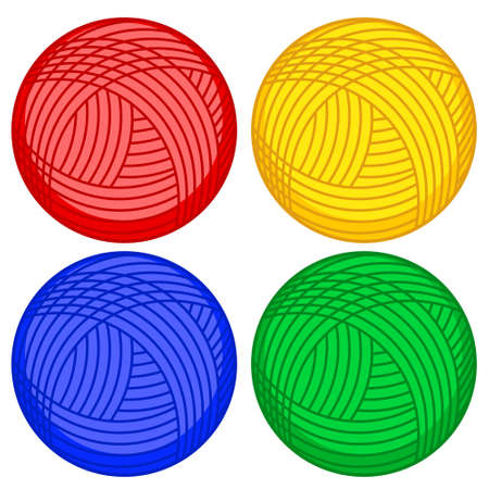 Illustration of the skein balls setのイラスト素材